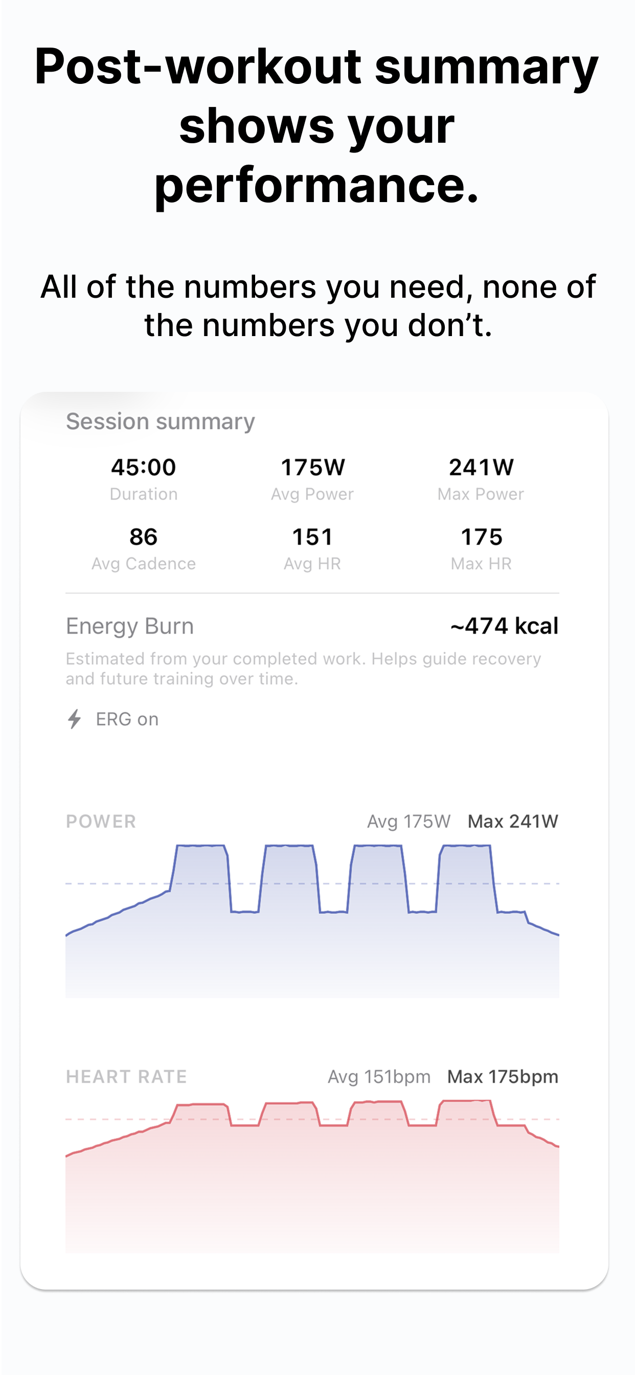 SmarterTraining's in-workout screen showing a 234-watt target, live power, heart rate, cadence and speed, interval progress, and ERG and screen toggles